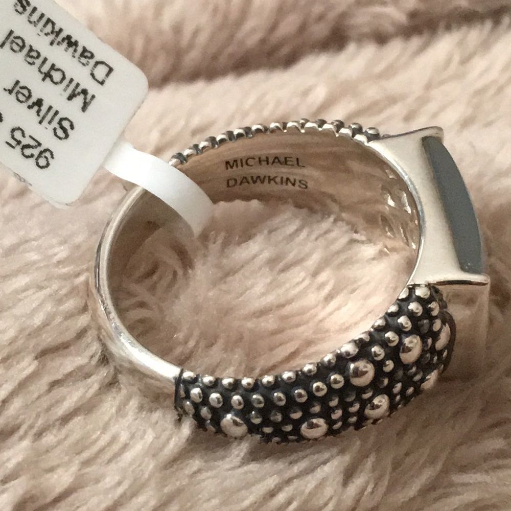 MICHAEL DAWKINS Starry Night Mother of Pearl Sterling Silver 925 Ring Sz 10 NIB - Picture 4 of 8